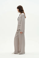 Aki Round Neck Suit Blazer in Merino Wool Blend