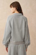 Danielle Leder Reißverschluss Leichtes Sweatshirt in Spacer-Strickstoff