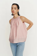 Top Camisole Rose à Col Halter Leah en Lyocell