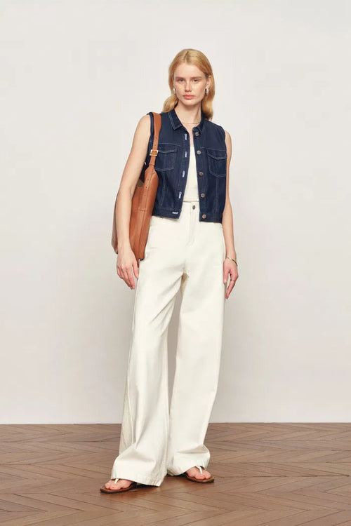 Sloane Tencel Denim Vest Top in Lightweight Cotton Denim