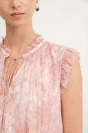 Blusa senza maniche stampata Gracia in georgette di crepe