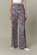 Skyler Leopard Print Straight-Leg Jeans in Cotton Denim