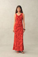Elodie Rose Cowl Neck Sleeveless Dress in Light Crinkle Gauze