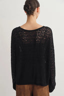 Suéter Reversible Nicole para Usar al Frente o Atrás en Punto de Mezcla de Cachemira