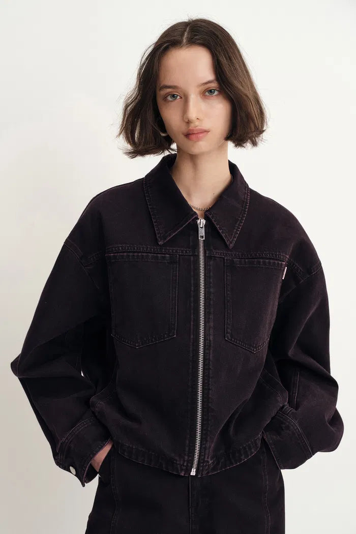 Pike Boxy Cut Jacket and Skirt Matching Sets in Cotton Denim