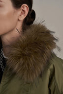 Doudoune Imperméable Pinsya Col en Fourrure en Duvet Canard Blanc