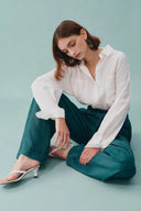 Chemise Una à double poche plaquée en lin