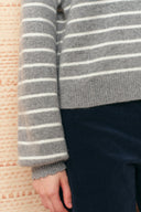 Rhea Striped Henley Sweater in Wool Blend