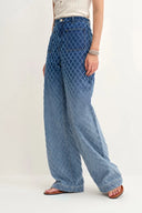 Natalie Gradient Jeans in Jacquard Denim