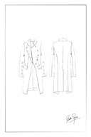 Artemise Long Wool Coat in Structured Merino Wool Twill