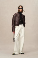 Thebe Faux Leather Puffer Jacket in Vegan Leather