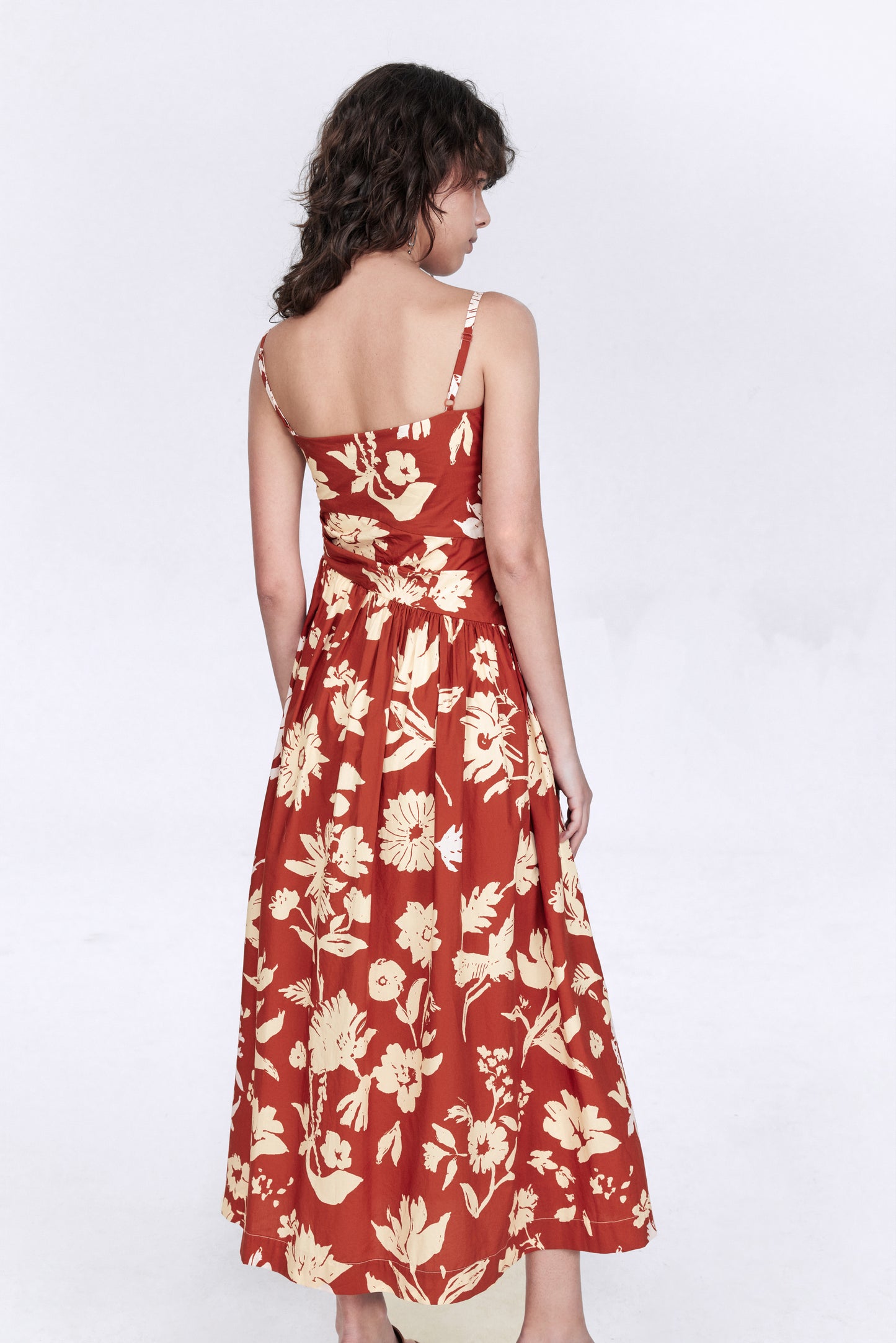 Sienna Asymmetrical Neckline Dress in Cotton
