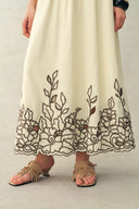 Vittra Embroidery and Woven Sleeveless Dress in Crochet with Cotton Linen Knit