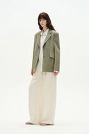 Graf Sage Green Suit Jacket in Linen Blend