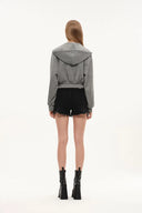 Illusion-S Crop Hoodie in Bright Silk Knitting
