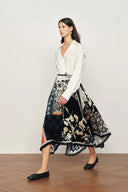 Eileen Scarf Panel Skirt in Viscose