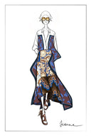 Eileen Scarf Panel Skirt in Viscose