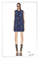 Lila Textured Sleeveless Short Dress in Imported Korean Metallic Lace