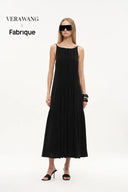 Obélisque Pleated Slip Dress in Matte Crepe