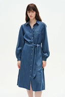 Lia Long Sleeve Dress in Lyocell Denim