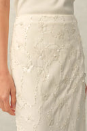 Grace Beaded Sequin Layered Skirt in Cotton Blend