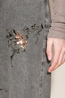 Star Straight Leg Jeans in Beaded Cotton Denim