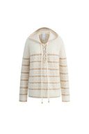 Clara gestreifter Kapuzenpullover aus Woll-Alpaka-Mischung