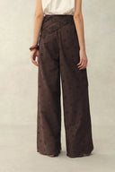 Nina Embroidered Scraf Wrap Pants in Cotton