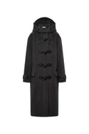 Nara Hand-Finished Horn Button Coat in Wool Melton