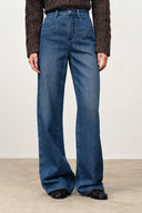 Jeans Bailey de mezclilla lavada en algodón con forro polar