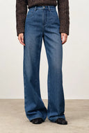 Bailey Washed Denim Jeans in Cotton fleece-lined denim