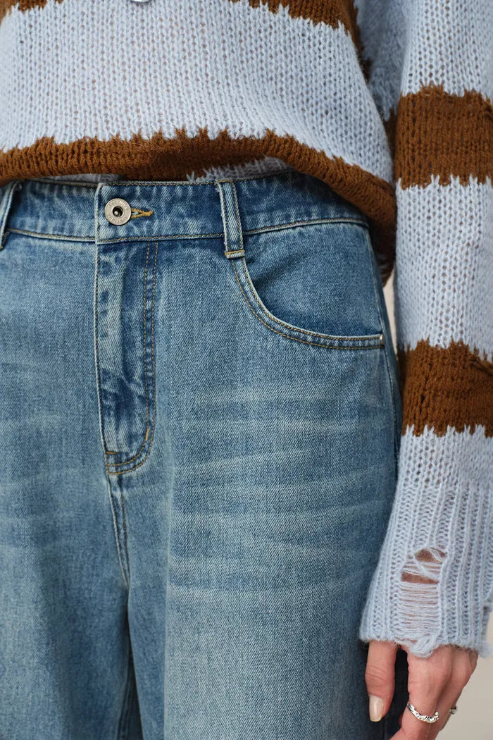 Sierra Stonewashed Wide Leg Jeans in Lightweight Denim Sierra Stonewashed Wide Leg Jeans in Lightweight Denim