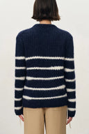 Rita Hand Painted Irregular Stripe Design Sweater in Alpaca Blend