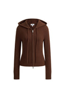 Vivi Hooded Fitted Cardigan in Merino Wool Knit