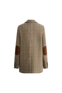 Daphne Soft Checkered Blazer in Merino Wool Herringbone