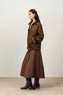 Bella Faux Suede Puffer Jacket