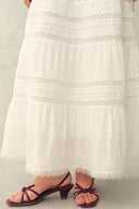 Liora Boho Lace Maxi Skirt in Cotton