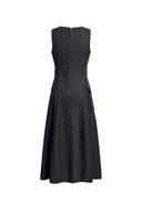 Robe sans manches légère lavée en denim de coton Sadie, coupe trapèze