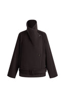 Dama Low Waist Belted Cropped Coat in Wool Cashmere