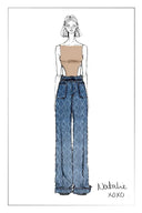 Natalie Gradient Jeans in Jacquard Denim