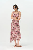 Doris Floral Slip Dress in 22MM Mulberry Silk