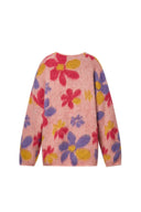 Louloudia Floral Jacquard Knit Cardigan in Merino Mohair Blend