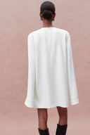Audrey Korte Cape Jurk met Parelmoer in Triacetaat Mix