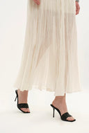 Aura One Shoulder Ruched Pleated Maxi Dress in Mulberry Silk