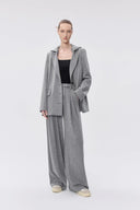 Ensembles blazer à capuche amovible Daseasa et pantalon assortis en mélange viscose