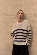 Pull rayé Kirsten en bouclé mélangé laine
