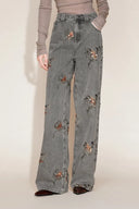 Star Straight Leg Jeans in Beaded Cotton Denim