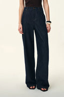 Jean droit Brielle en denim mélangé lin