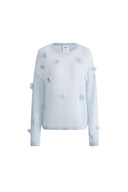 Sally Hand Crochet 3D Floral Camellia Sweater in Mohair Blend