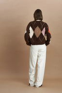 Faye Argyle Sweater in Baby Alpaca Blend Knit